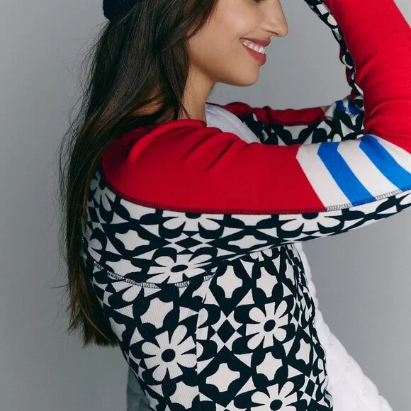 NWT New Free People Movement Women's Size Small S Kicked Off Print Layer Shirt - Picture 3 of 8